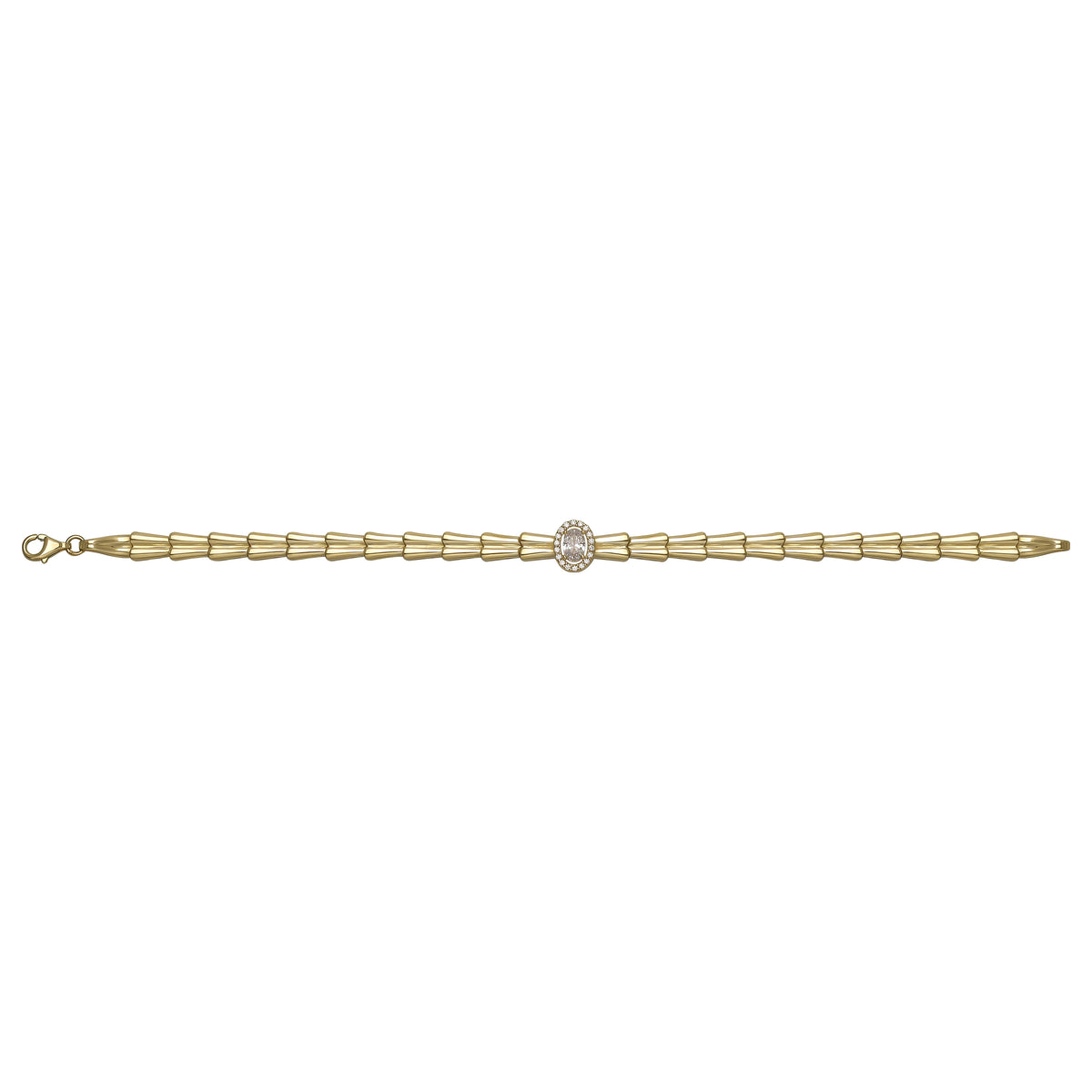 Solid gold bar link bracelet, 9.23 g — shown square on a plain background.