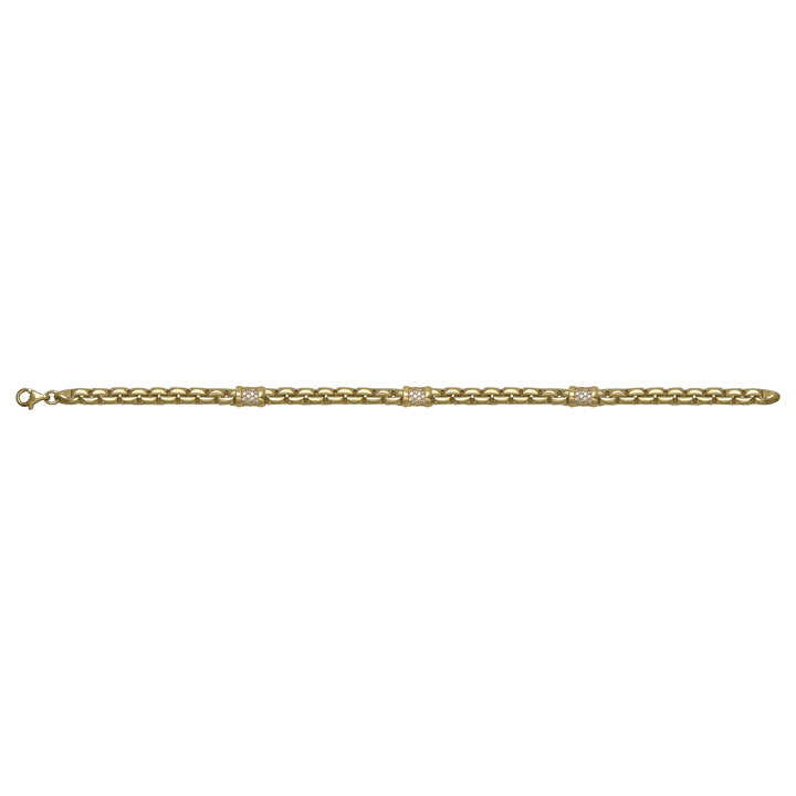 Solid gold id bracelet, 9.60 g — shown square on a plain background.