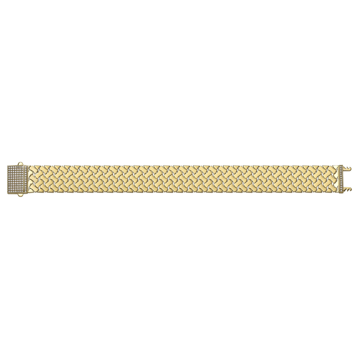 Solid gold braided bracelet, 21.63 g — shown square on a plain background.