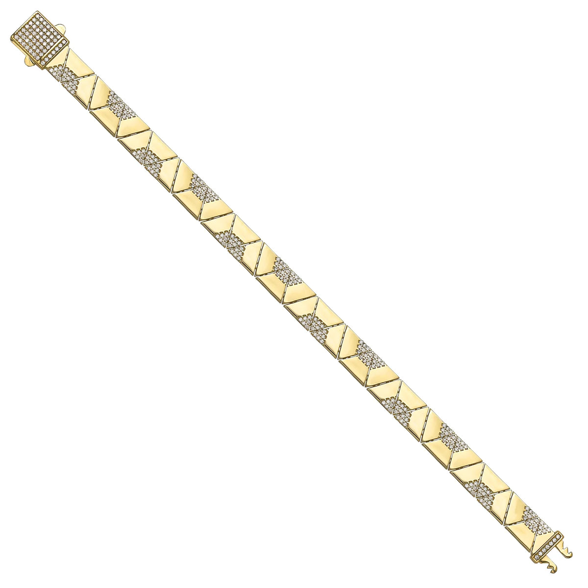 Solid gold braided bracelet, 15.78 g — shown at an angle across the frame.