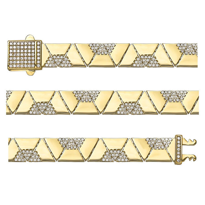 Solid gold braided bracelet, 15.78 g — shown in three rows across the frame.