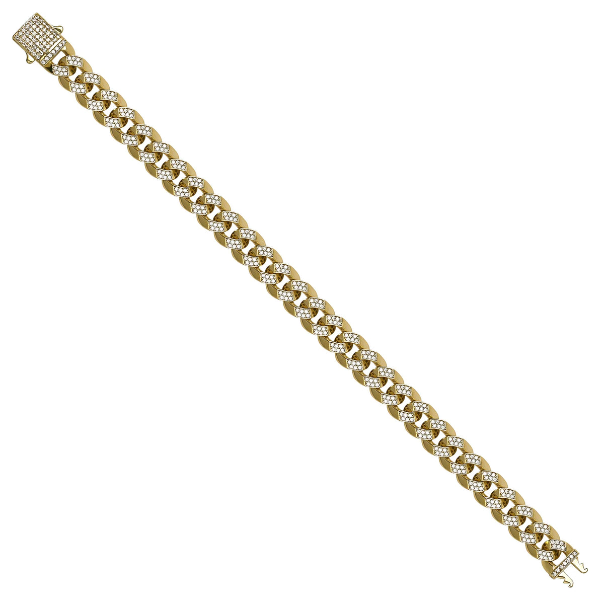 Solid gold curb bracelet, 18.41 g — shown at an angle across the frame.