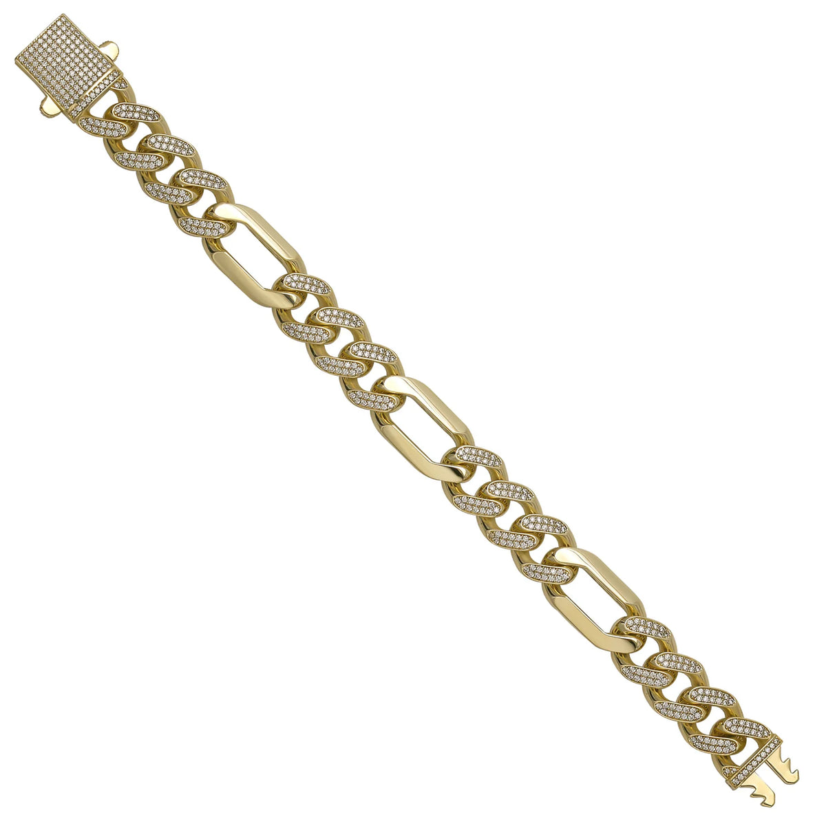 Solid gold curb bracelet, 26.75 g — shown at an angle across the frame.