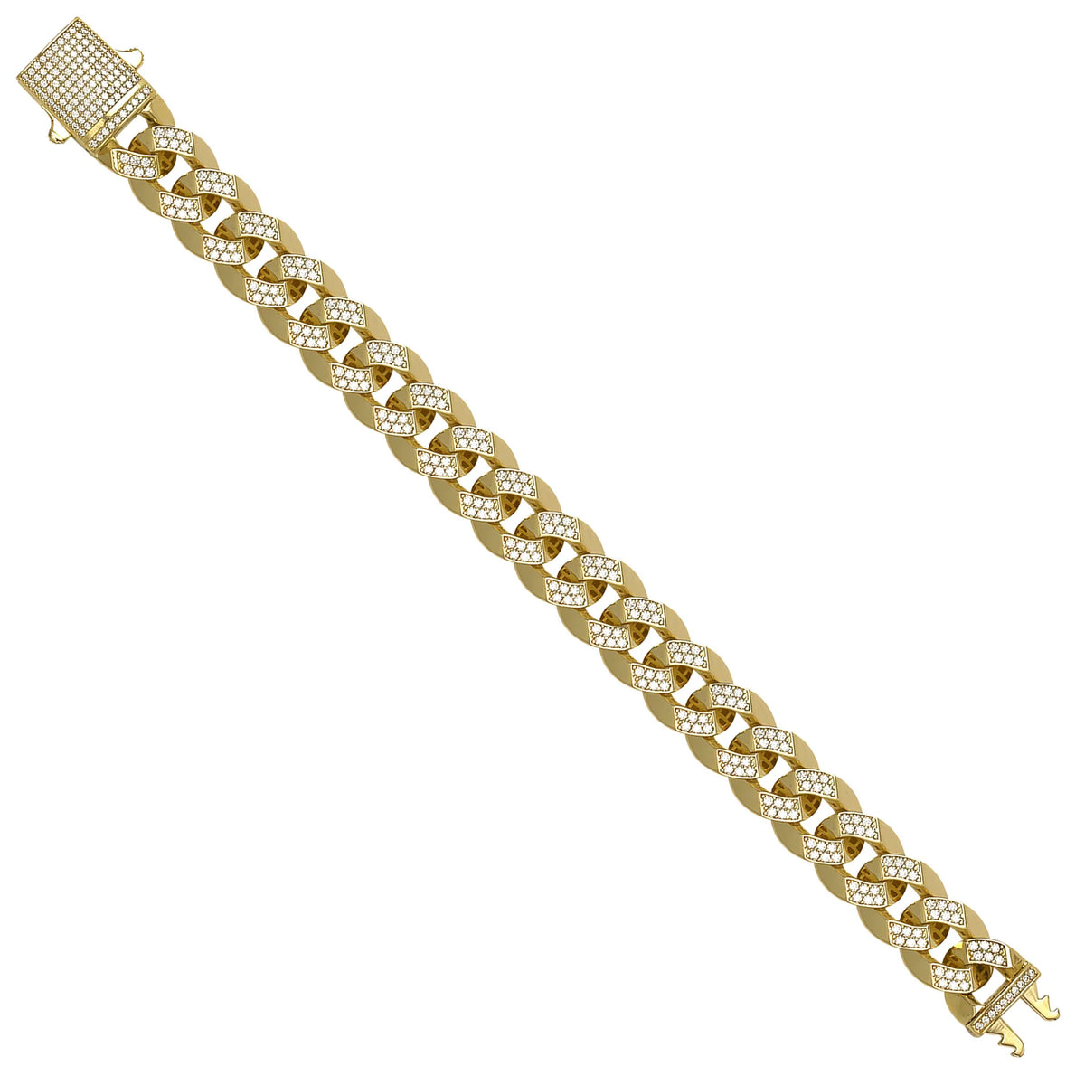 Solid gold curb bracelet, 27.52 g — shown at an angle across the frame.
