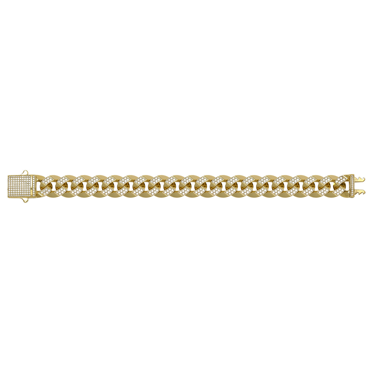 Solid gold curb bracelet, 27.52 g — shown square on a plain background.