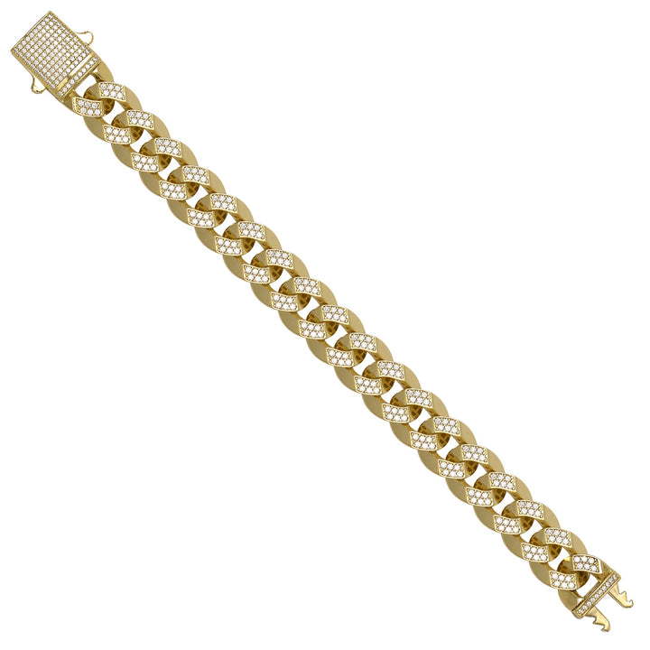 Solid gold curb bracelet, 32.00 g — shown at an angle across the frame.