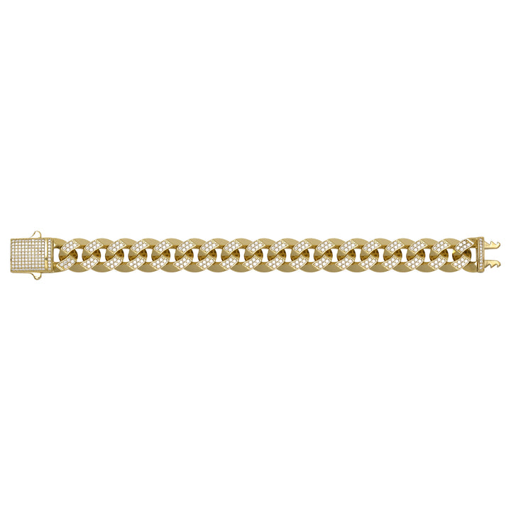 Solid gold curb bracelet, 32.00 g — shown square on a plain background.