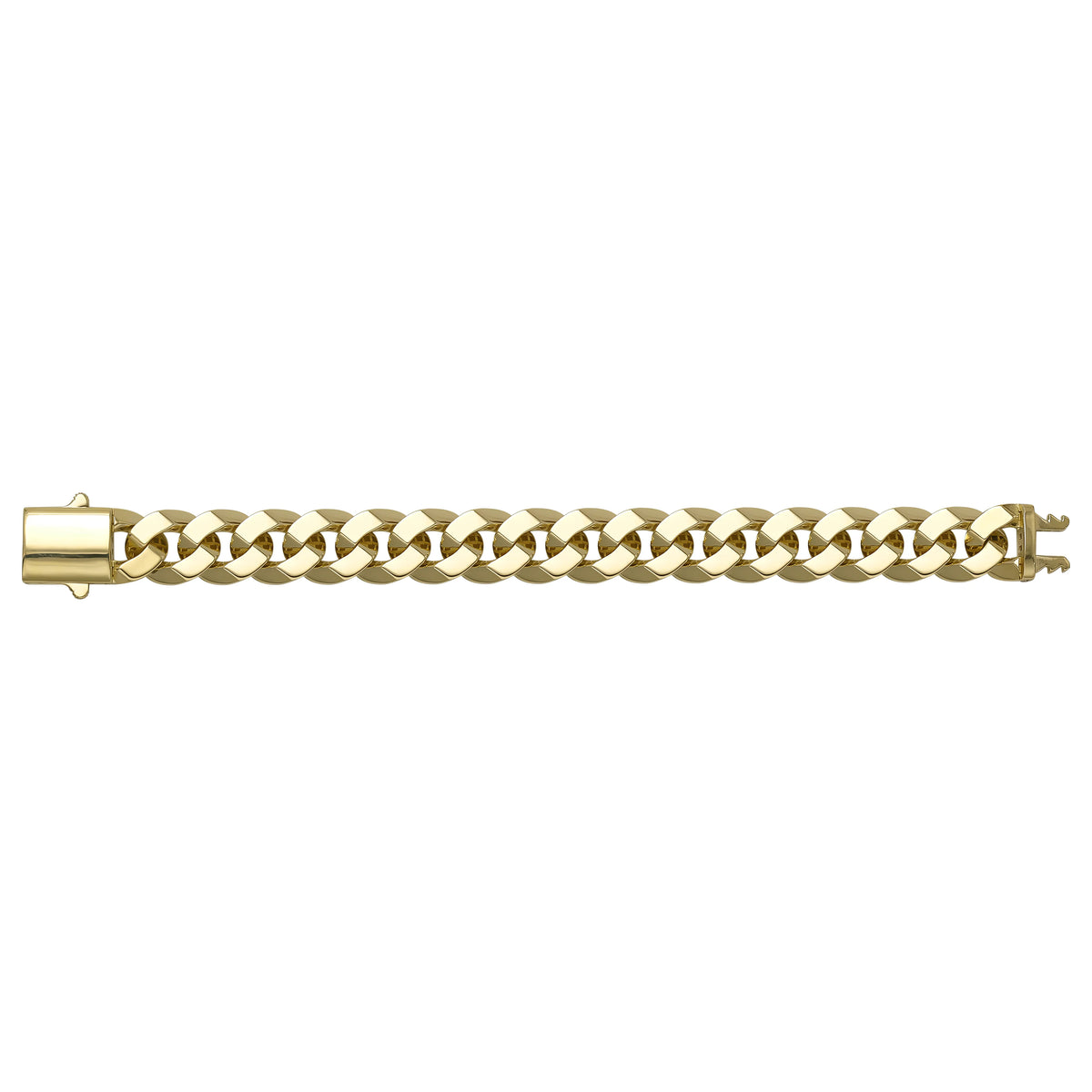 Solid gold curb bracelet, 27.60 g — shown square on a plain background.