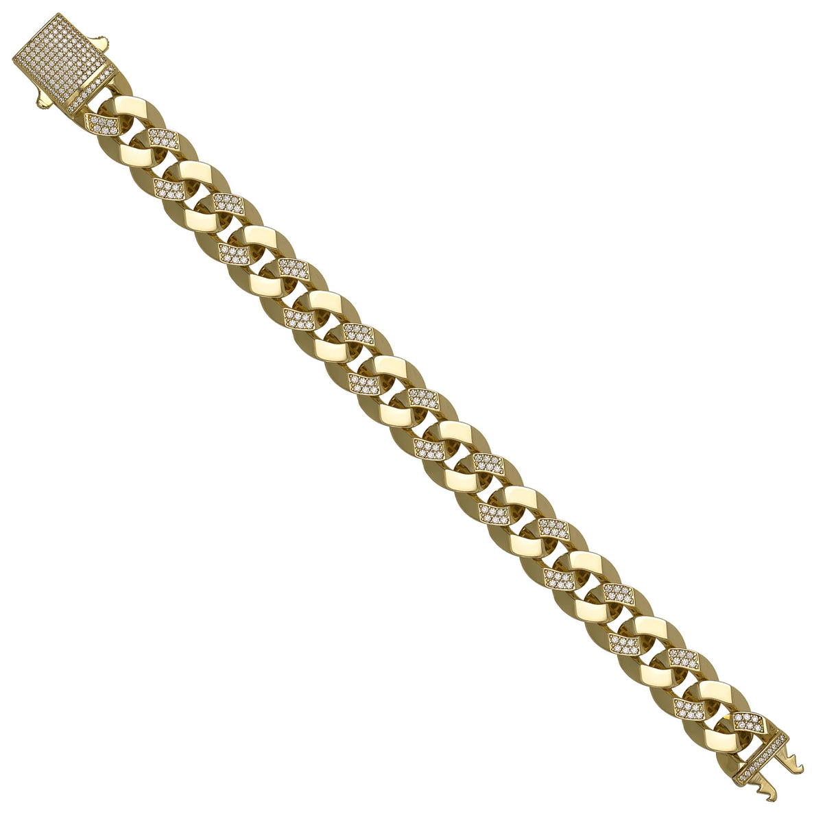 Solid gold curb bracelet, 25.80 g — shown at an angle across the frame.