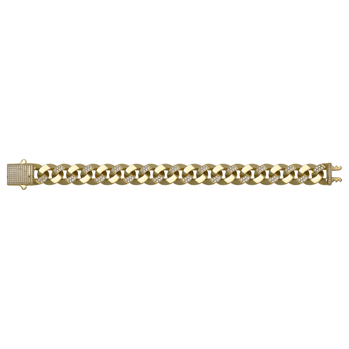 Solid gold curb bracelet, 25.80 g — shown square on a plain background.