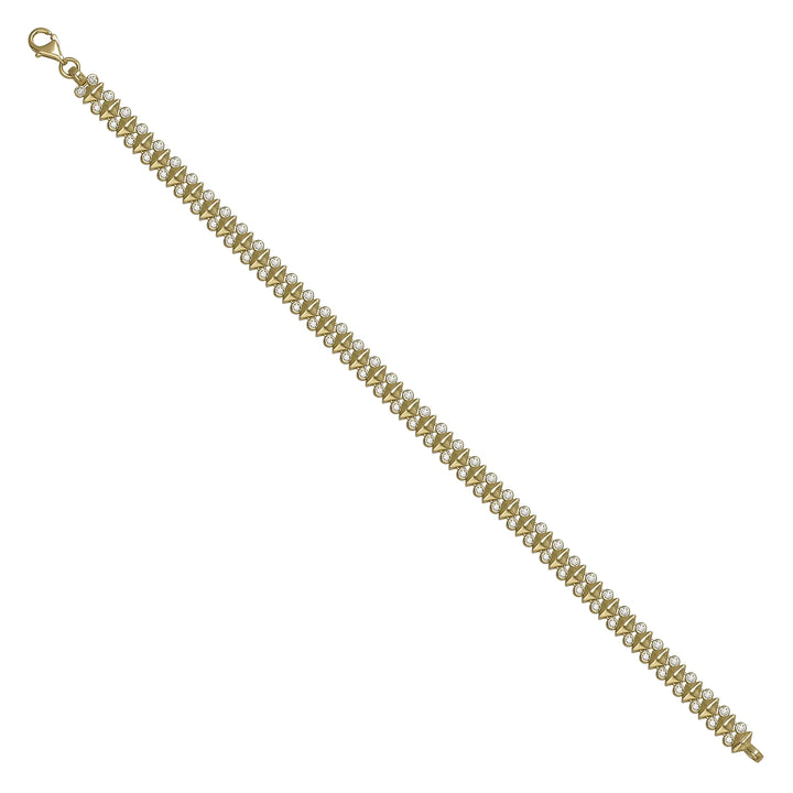 Solid gold herringbone bracelet, 7.48 g — shown at an angle across the frame.