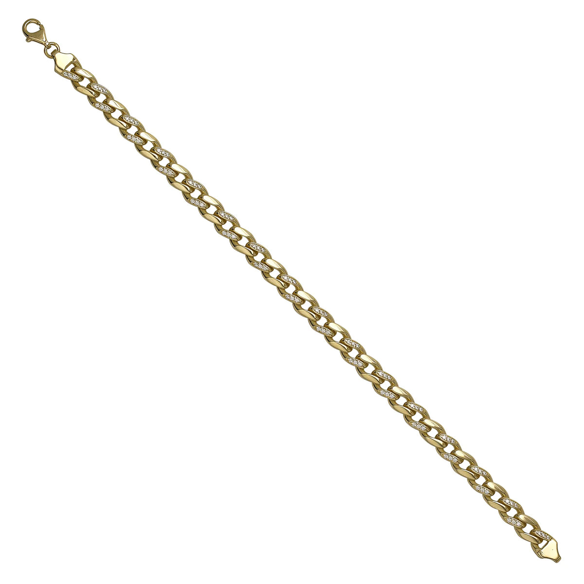 Solid gold curb bracelet, 8.34 g — shown at an angle across the frame.