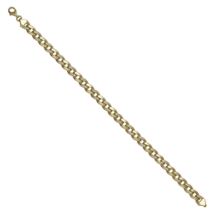 Solid gold curb bracelet, 8.34 g — shown at an angle across the frame.
