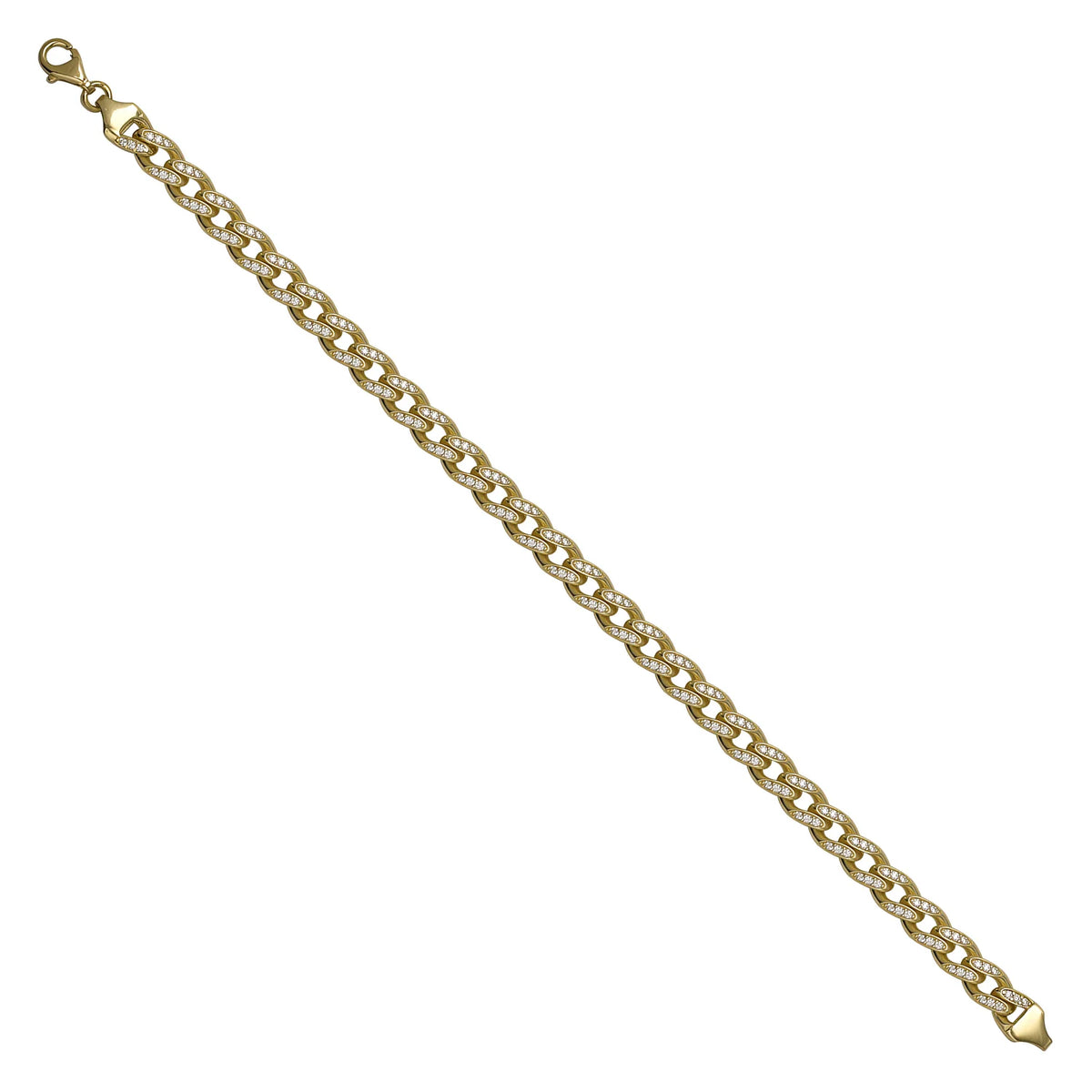 Solid gold curb bracelet, 8.79 g — shown at an angle across the frame.