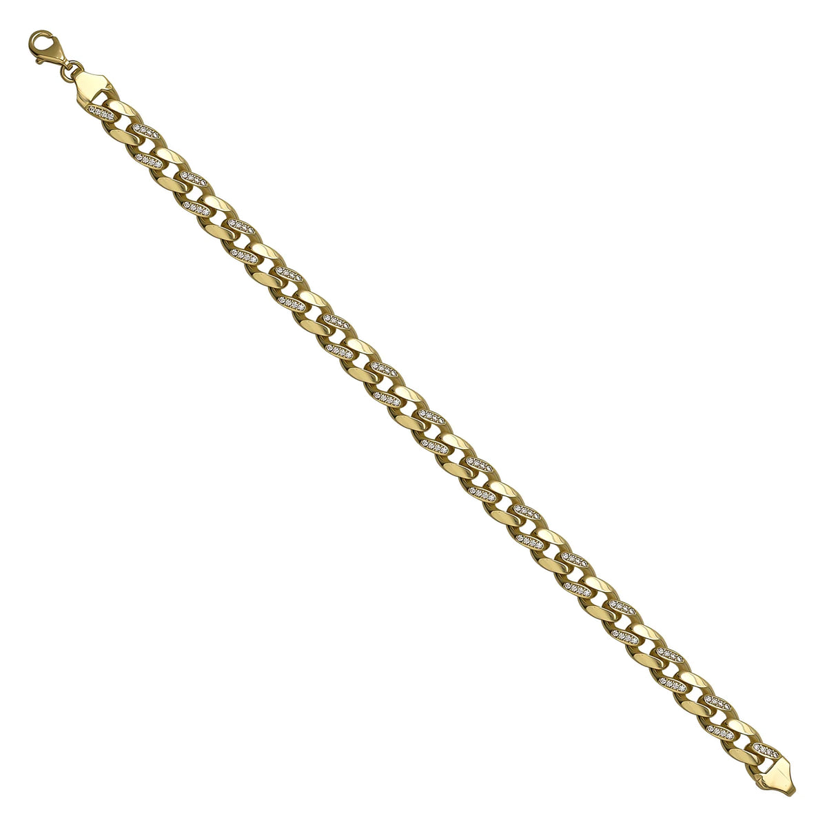 Solid gold curb bracelet, 9.41 g — shown at an angle across the frame.