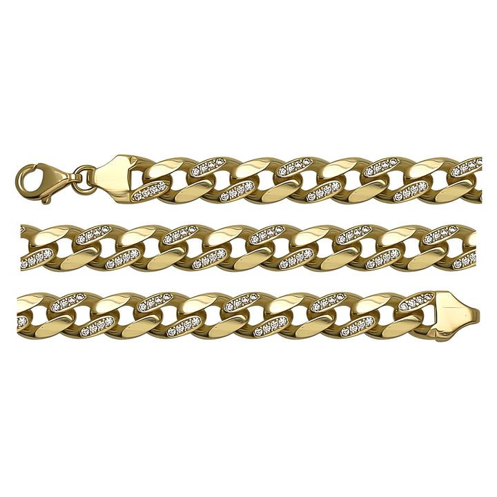 Solid gold curb bracelet, 9.41 g — shown in three rows across the frame.