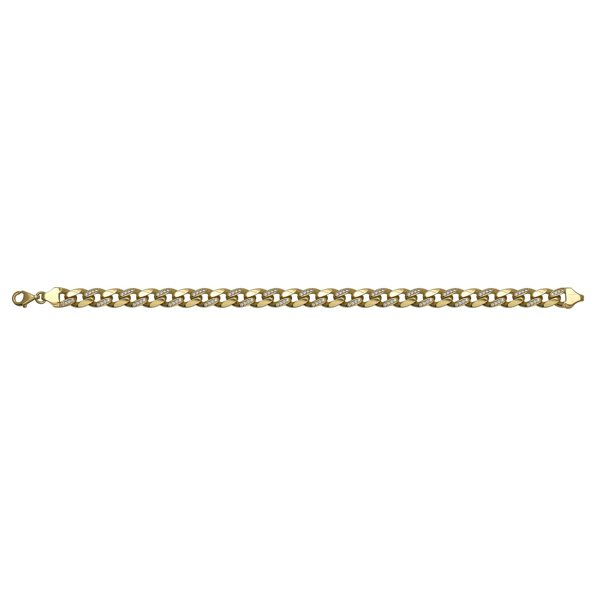 Solid gold curb bracelet, 9.41 g — shown square on a plain background.
