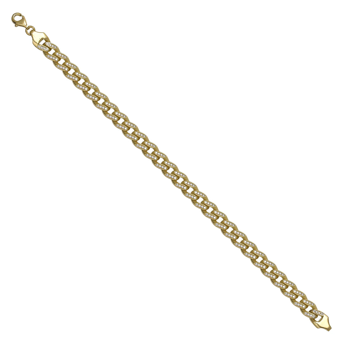 Solid gold curb bracelet, 10.38 g — shown at an angle across the frame.