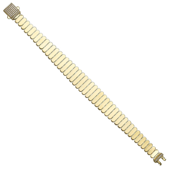 Solid gold bar link bracelet, 13.00 g — shown at an angle across the frame.