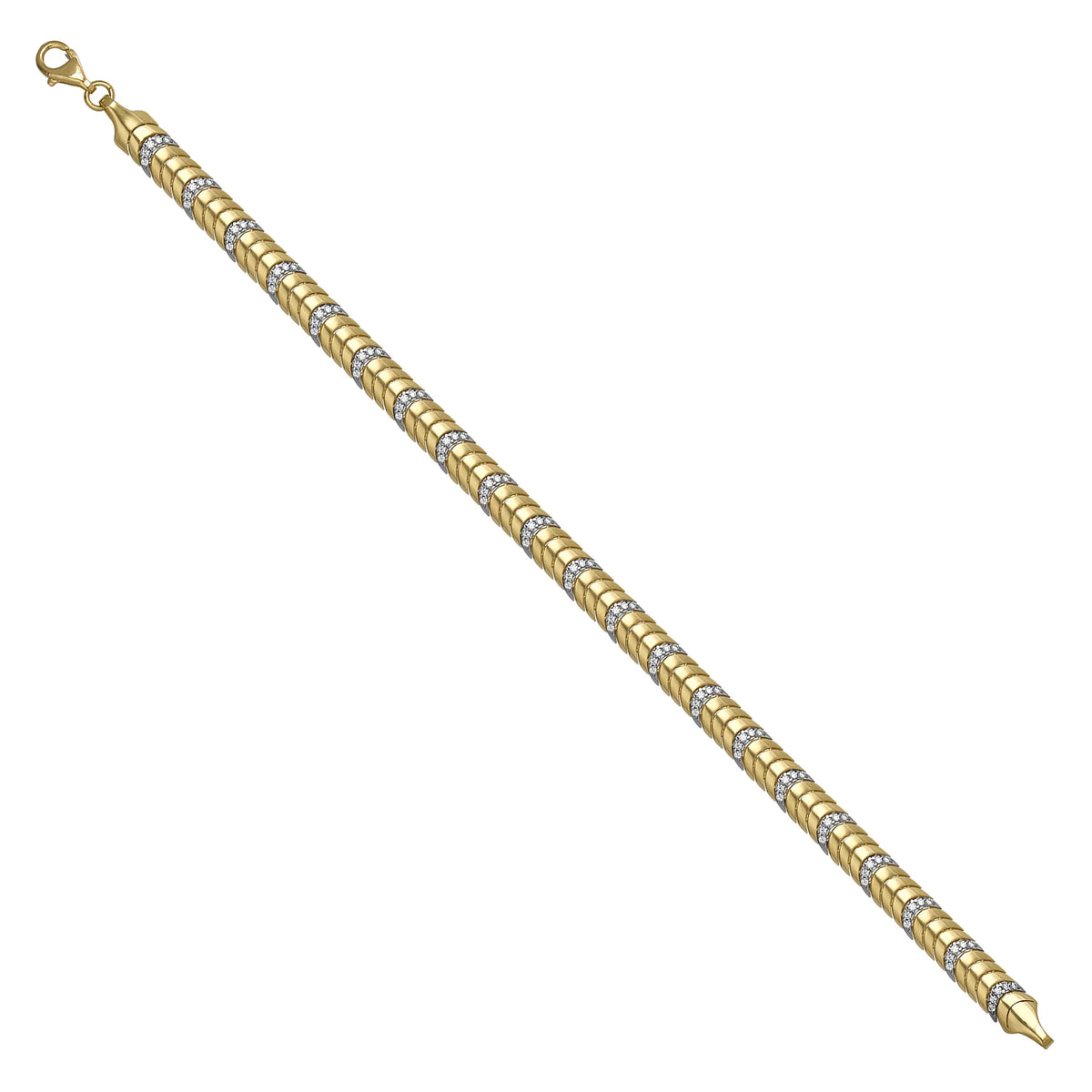 Solid gold braided bracelet, 9.90 g — shown at an angle across the frame.