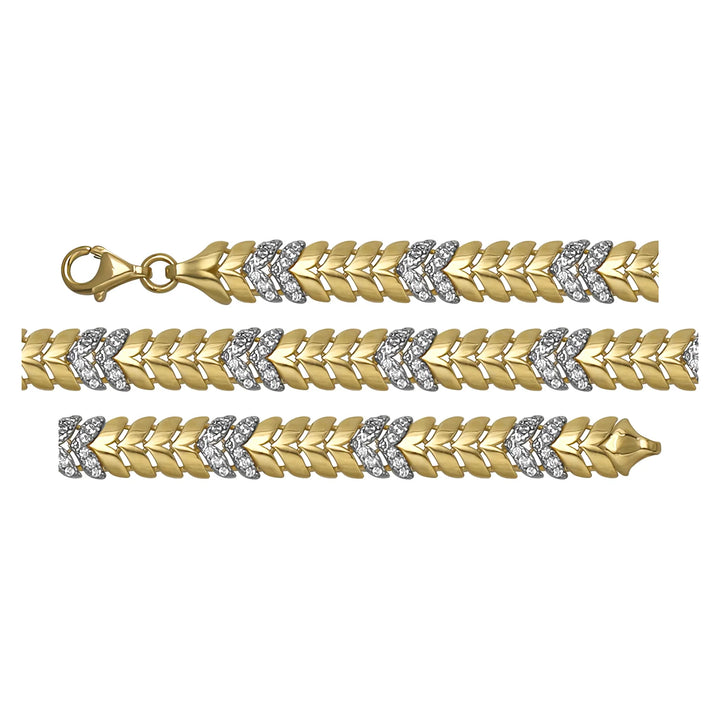 Solid gold herringbone bracelet, 8.00 g — shown in three rows across the frame.
