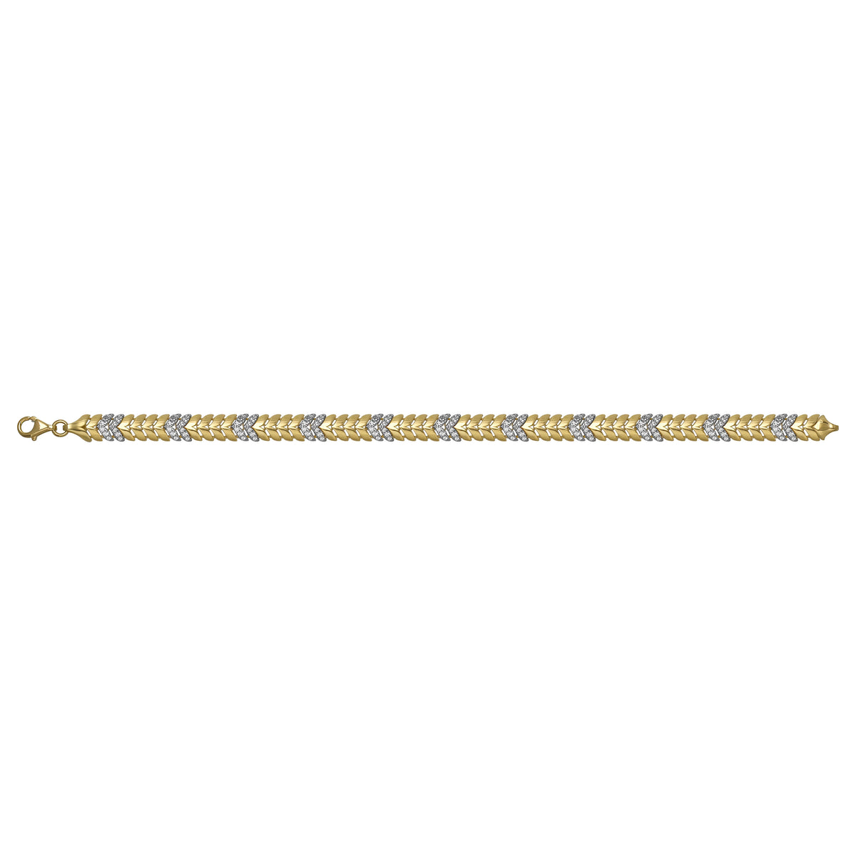 Solid gold herringbone bracelet, 8.00 g — shown square on a plain background.