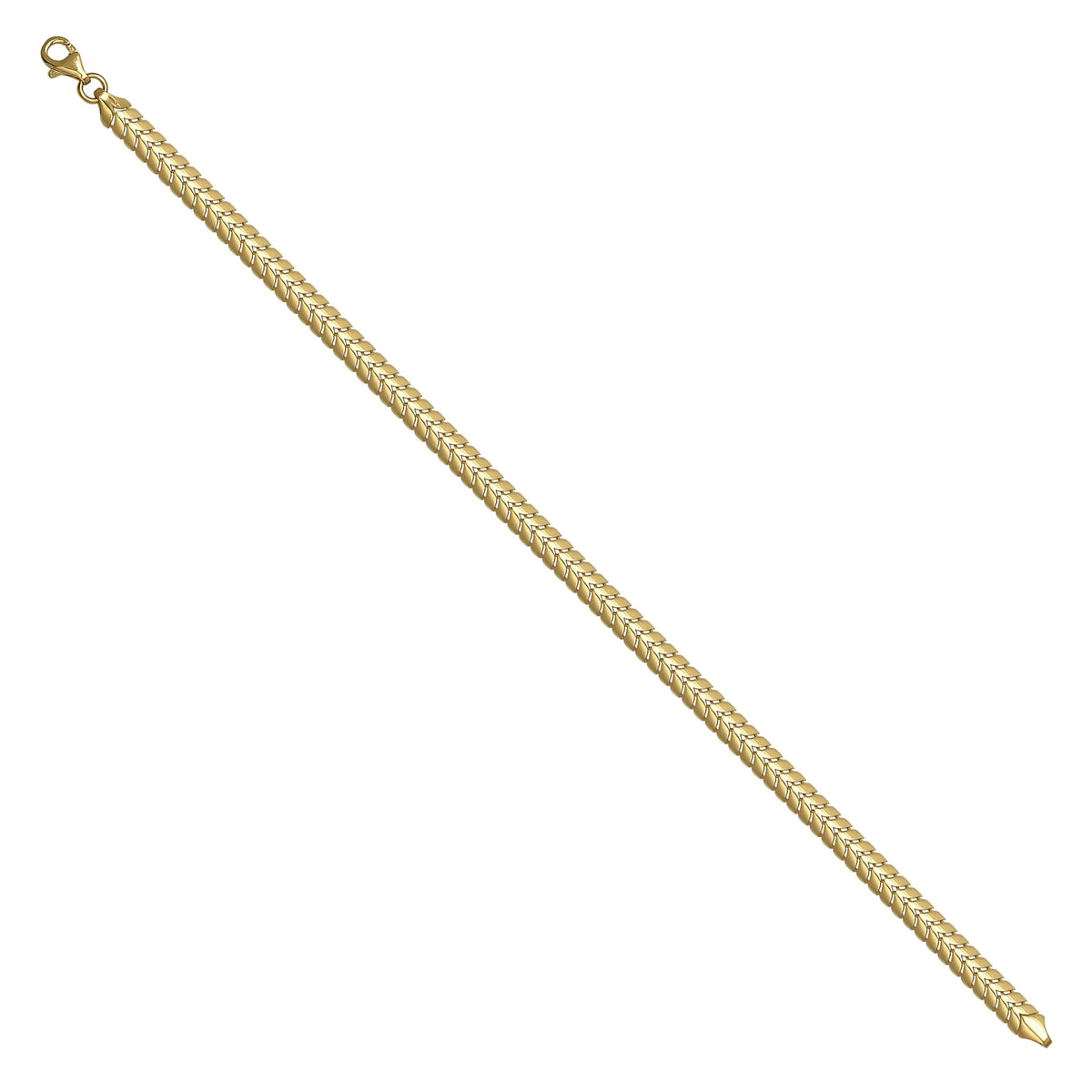 Solid gold braided bracelet, 5.10 g — shown at an angle across the frame.