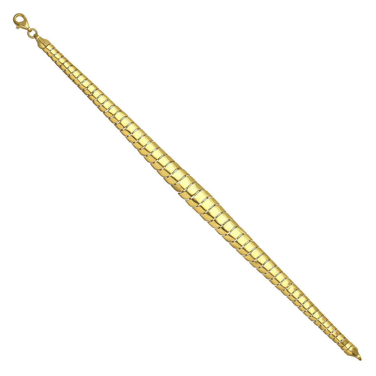 Solid gold braided bracelet, 7.30 g — shown at an angle across the frame.