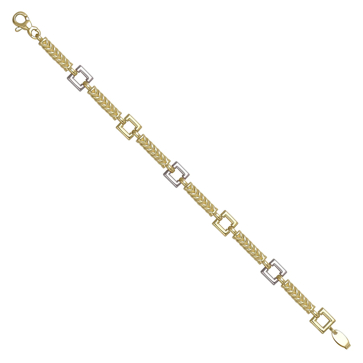 Solid gold herringbone bracelet, 17.30 g — shown at an angle across the frame.