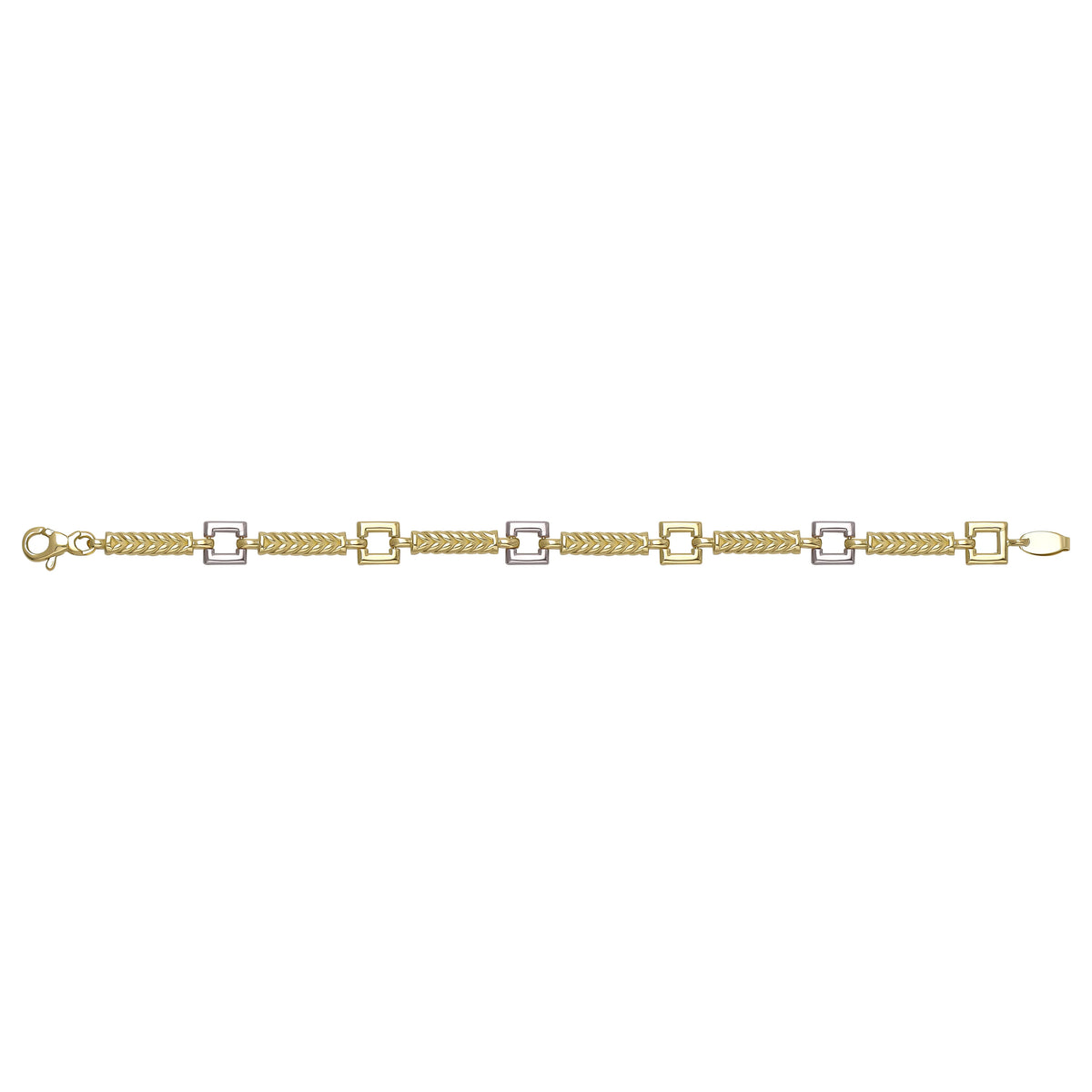 Solid gold herringbone bracelet, 17.30 g — shown square on a plain background.