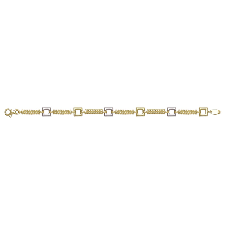 Solid gold herringbone bracelet, 17.30 g — shown square on a plain background.