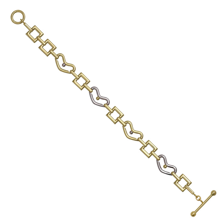 Solid gold fancy link bracelet, 10.75 g — shown at an angle across the frame.
