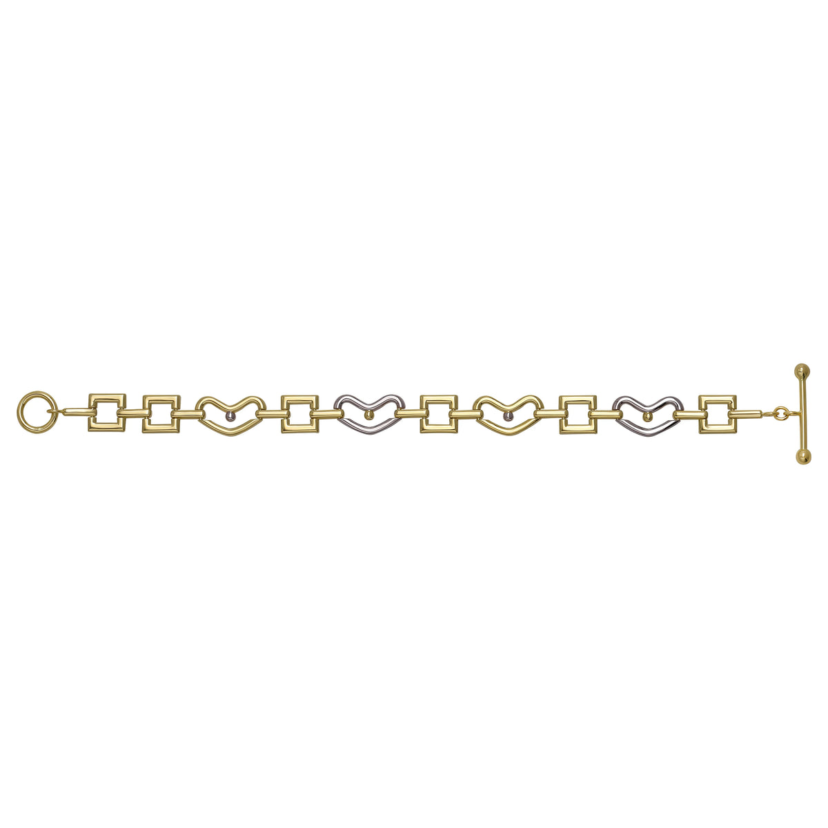 Solid gold fancy link bracelet, 10.75 g — shown square on a plain background.