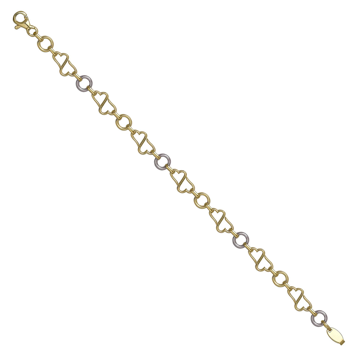Solid gold fancy link bracelet, 8.70 g — shown at an angle across the frame.