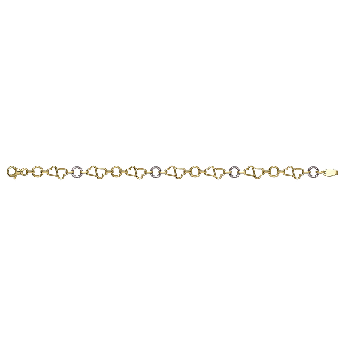Solid gold fancy link bracelet, 8.70 g — shown square on a plain background.
