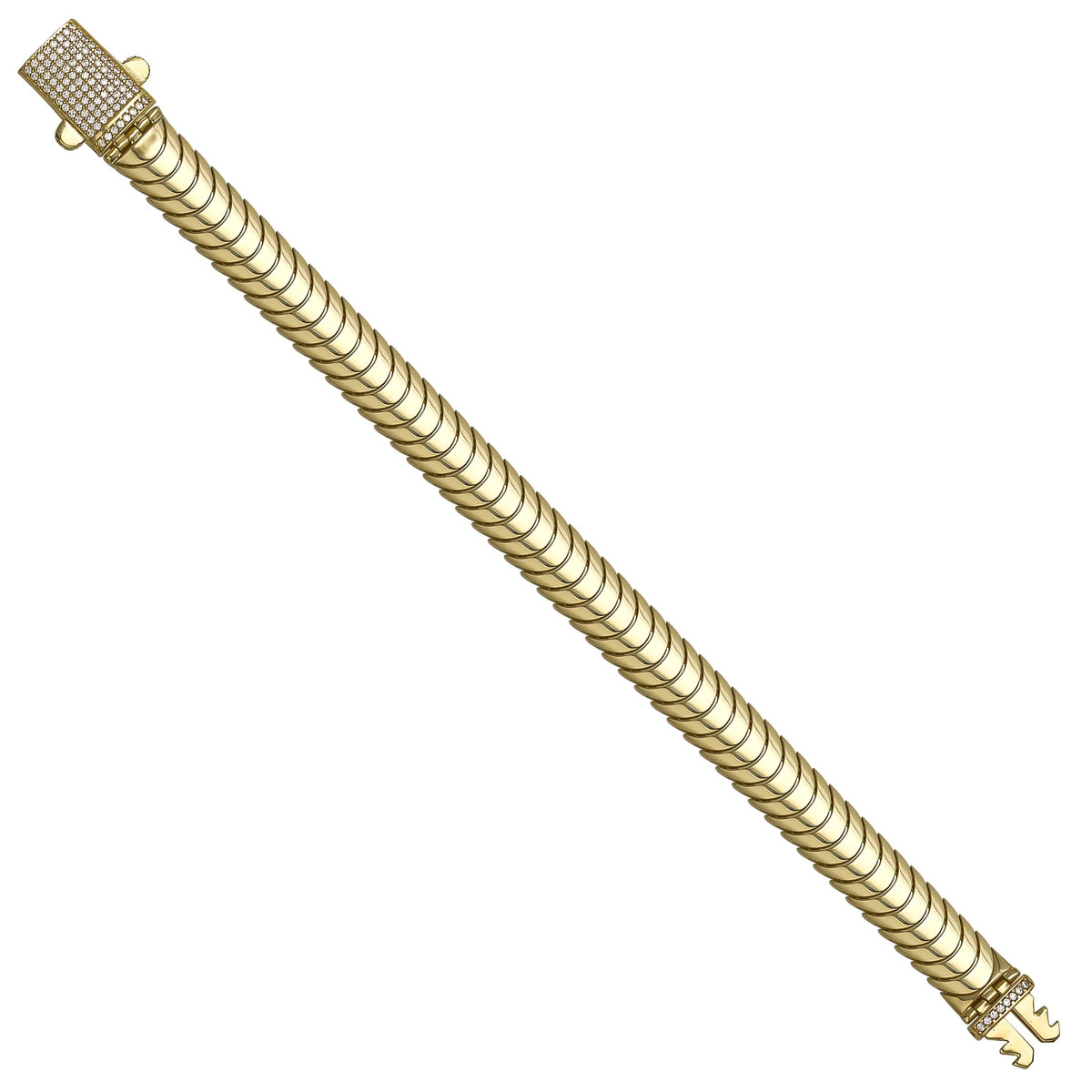 Solid gold braided bracelet, 15.35 g — shown at an angle across the frame.