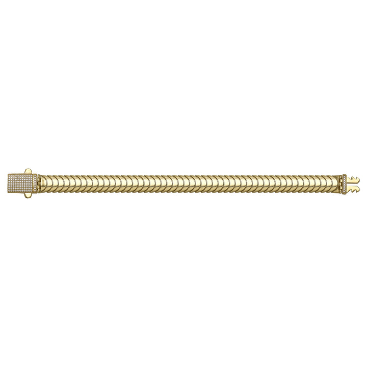 Solid gold braided bracelet, 15.35 g — shown square on a plain background.