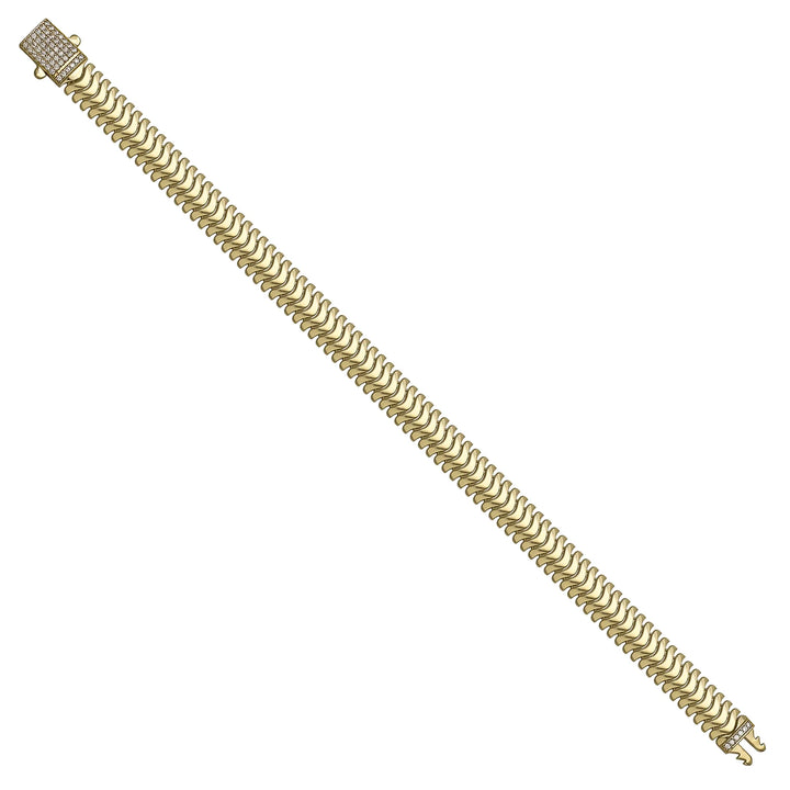 Solid gold herringbone bracelet, 12.80 g — shown at an angle across the frame.