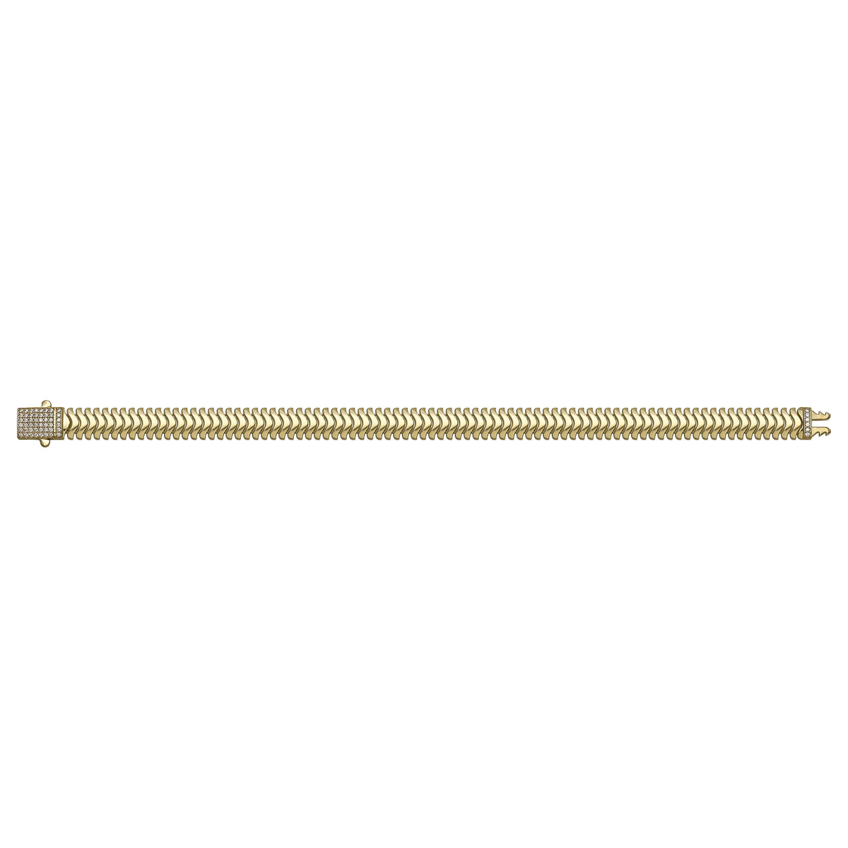 Solid gold herringbone bracelet, 12.80 g — shown square on a plain background.