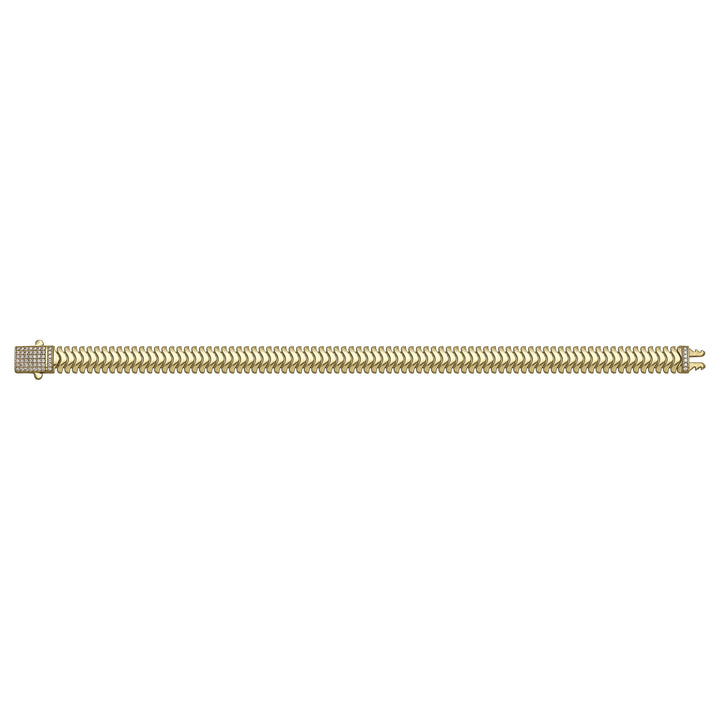 Solid gold herringbone bracelet, 12.80 g — shown square on a plain background.