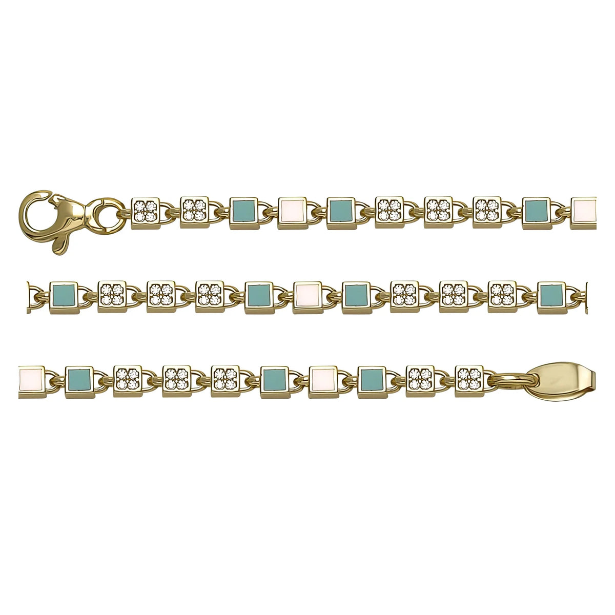 Solid gold id bracelet, 9.70 g — shown in three rows across the frame.