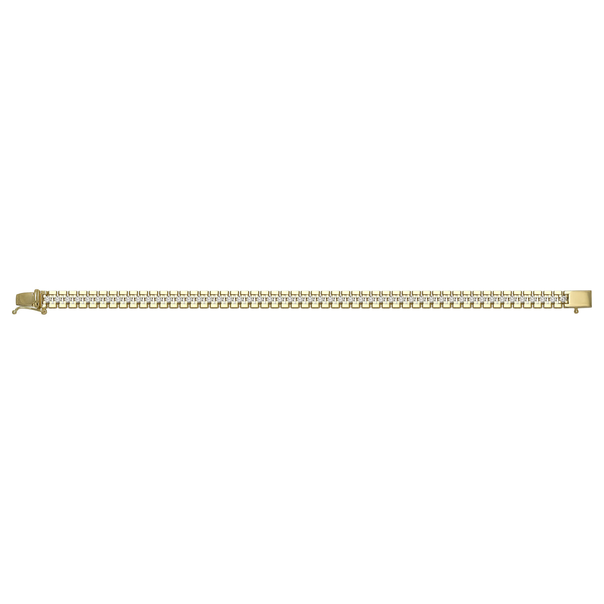 Solid gold brick link bracelet, 17.27 g — shown square on a plain background.