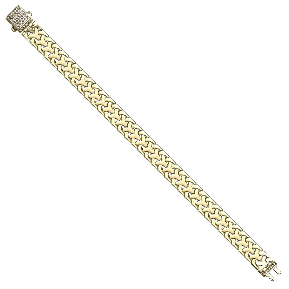 Solid gold braided bracelet, 16.72 g — shown at an angle across the frame.