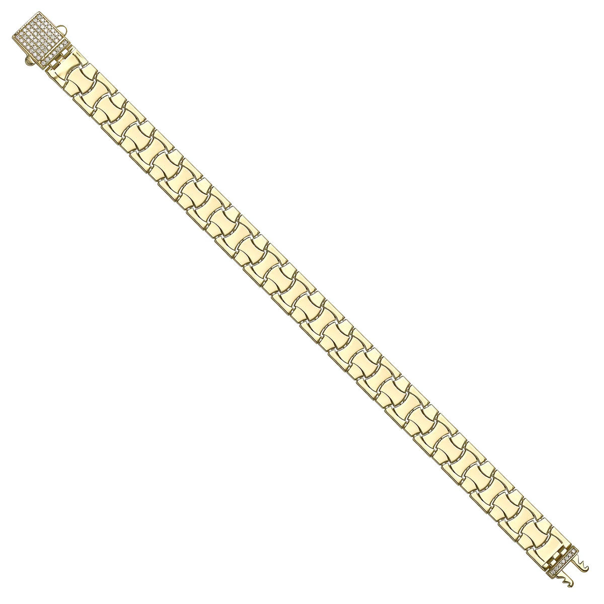 Solid gold braided bracelet, 15.65 g — shown at an angle across the frame.