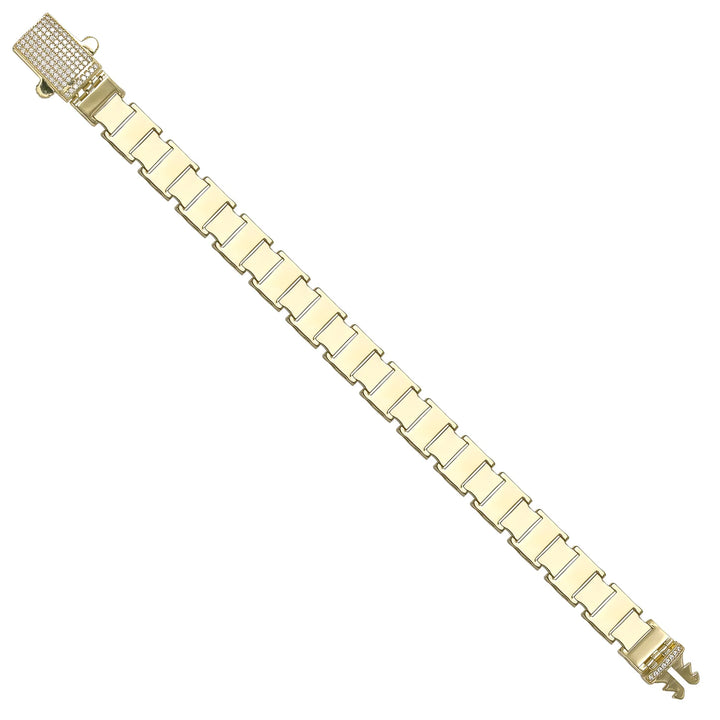 Solid gold fancy link bracelet, 18.13 g — shown at an angle across the frame.