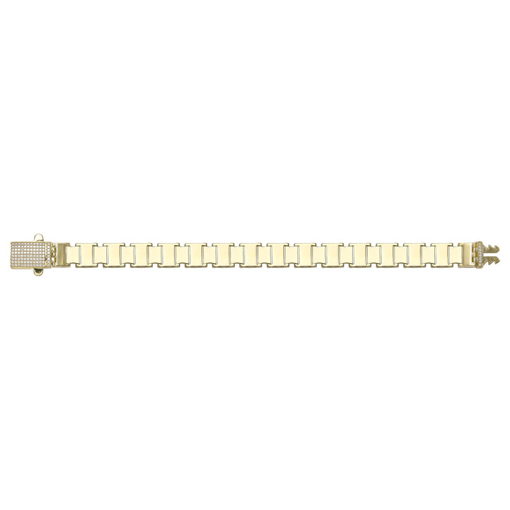Solid gold fancy link bracelet, 18.13 g — shown square on a plain background.