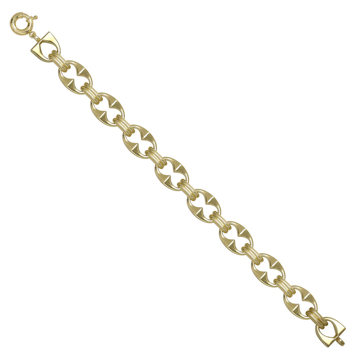 Solid gold mariner bracelet, 12.04 g — shown at an angle across the frame.