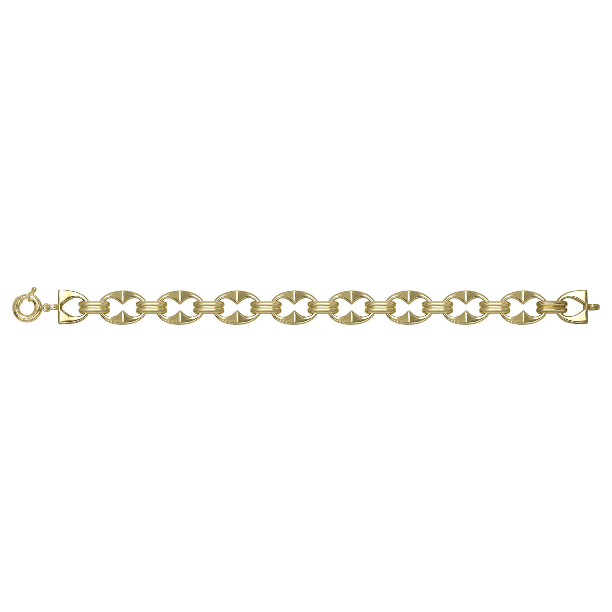 Solid gold mariner bracelet, 12.04 g — shown square on a plain background.
