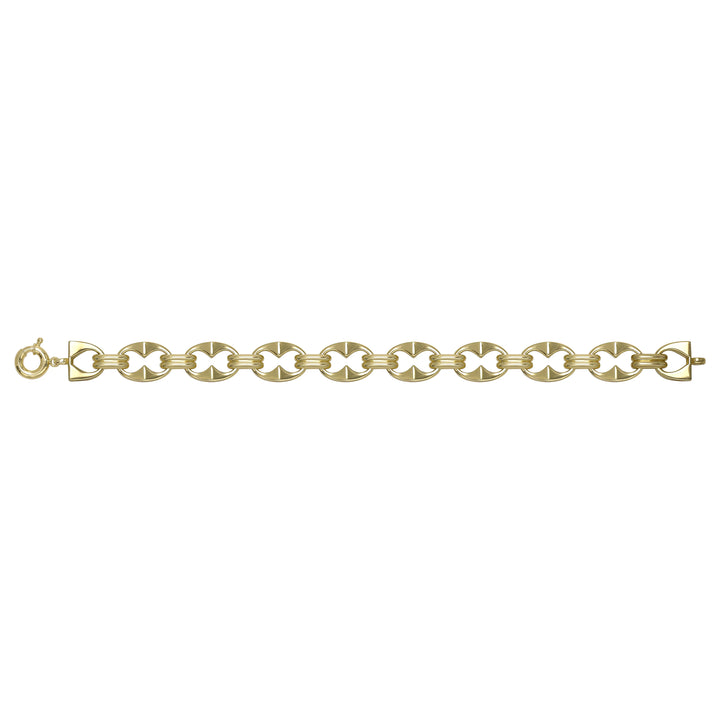 Solid gold mariner bracelet, 12.04 g — shown square on a plain background.