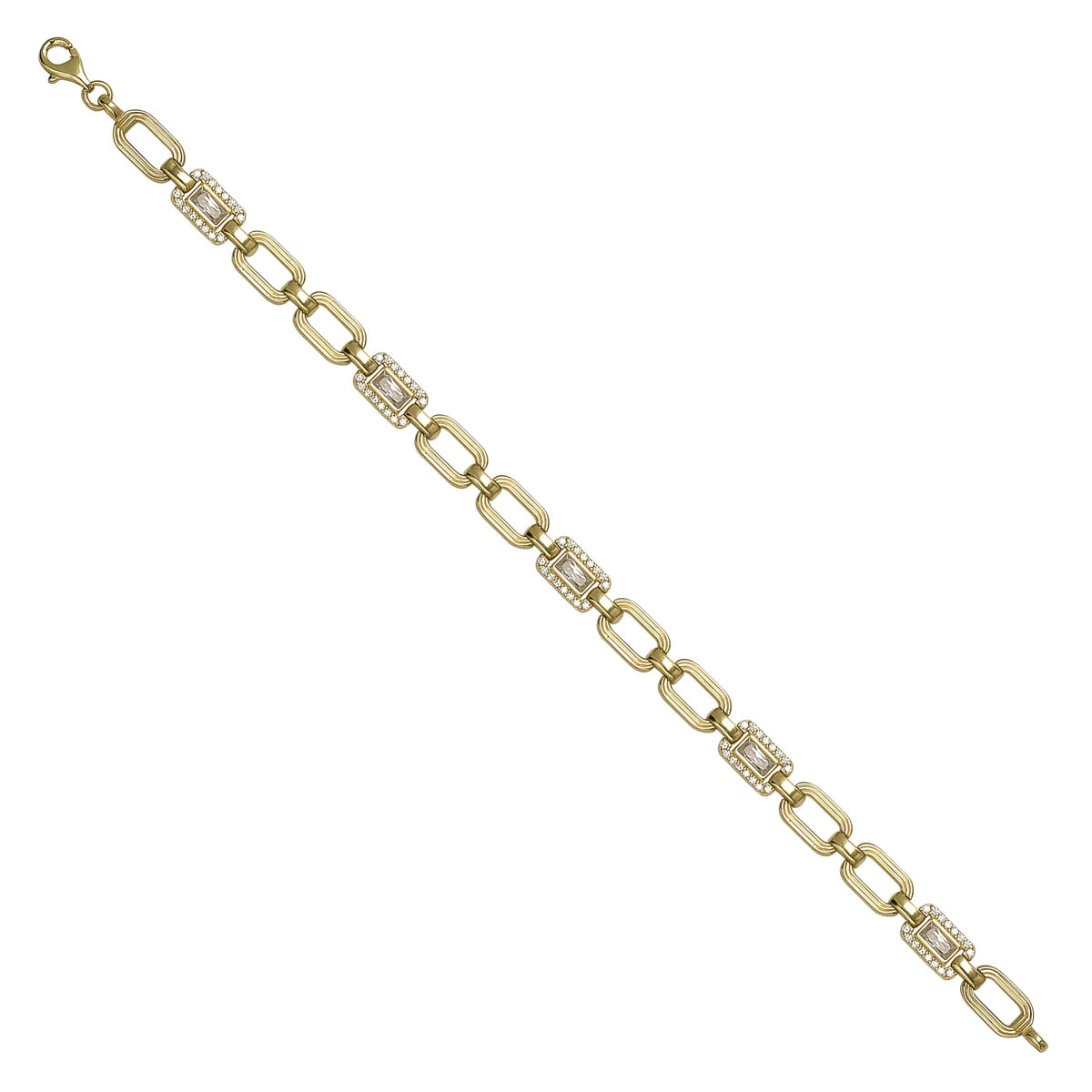 Solid gold fancy link bracelet, 11.44 g — shown at an angle across the frame.